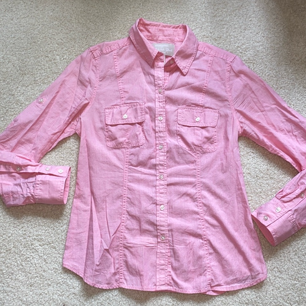 EUC banana republic pink soft wash shirt